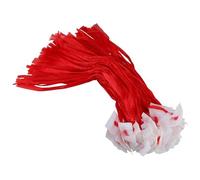 TOBBOMEY 100Pcs Reusable Mesh Produce Bags Red Vegetable Fruit Storage Net with White Label Tear-resistant Breathable Onion Potato Grocery Pouch for Fresh Food Packaging Large Capacity