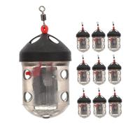 TOBBOMEY 10pcs Bait Cage Holder for Carp Fishing Transparent Gray Versatile Outdoor Feeder Box for Shrimp Crab Lure Enhances Catch Rates with Reliable Sturdy Material