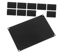 TOBBOMEY 10pcs Blank Metal Labels Name Metal Sign Aluminum Nameplate Engraving Blank Aluminium Alloy Labels Engraving Tags Stamp Replacement Name Tag Black