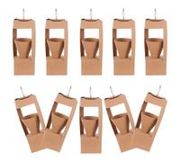 TOBBOMEY 10pcs Folding Paper Flower Basket with Handle Rustic Kraft Floral Arrangement Box for Wedding Graduation Party Portable Lightweight Flower Box Organizer for Valentine Day Events