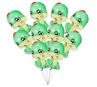 TOBBOMEY 10pcs Green Snake Foil Balloons 2025 Zodiac Snake Decorations for New Year Party, Birthday, Shower and Summer Beach Celebration