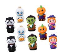 TOBBOMEY 10pcs Halloween Finger Puppets for Adults Soft PVC Cartoon Hand Puppets for Storytelling and Interactive Parent Play Lightweight and Flexible Props