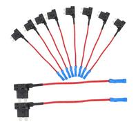 TOBBOMEY 10pcs Mini Fuse Tap Adapter Kit Gauge Wire Inline Fuse Holder Socket for Car Truck Rv Boat Circuit Protection Electrical Accessories