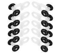TOBBOMEY 10Pcs Mini Two-Wheel Curtain Track Rollers with Hooks Silent Noise Reduction Ceiling Track Gliders for Window and Shower Drapery Rail Accessories