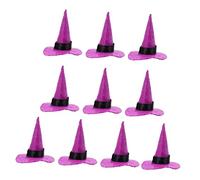 TOBBOMEY 10pcs Mini Witches Hat Felt Halloween Party Hats for Gnome Decor Cosplay and Dress up for Masquerade and Carnival Celebrations Small