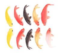 TOBBOMEY 10pcs Miniature Fish Props Tiny Koi Figurines for Doll House Decor Mixed Styles Realistic Miniature Scene Accessories for Enhanced