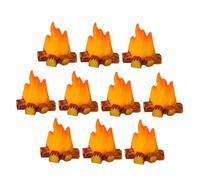 TOBBOMEY 10pcs Miniature Resin Campfire Decor DIY Micro Landscape Bonfire Model for Party Decoration and Gardening Realistic Fake Fire Pit Logs for Handmade Craft Projects and Ideas