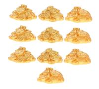 TOBBOMEY 10pcs Miniature Resin Coin Pile for Dollhouse Furniture Tiny Pirate Treasure Reward Coins for Micro Landscape Decoration Holiday and Party Mini Ornaments