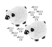 TOBBOMEY 10pcs Miniature Sheep Figurines Resin Animal Ornaments for Micro Landscape Garden Decor Compact Cute Mini Sheep Models for Desktop Shelf Terrarium and Lawn Scene Decoration