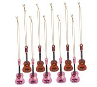 TOBBOMEY 10pcs Miniature Xmas Guitar Decorations Compact Lightweight Acrylic Mini Music Instrument Ornaments for Christmas Tree Party Living Desktop Unique for Music Lovers