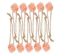 TOBBOMEY 10pcs Natural Pink Salt Blocks with Rope, Mineral Salt Licks for Horses, Cattle, Deer, and Small Livestock, 30-50g Each, Suitable for Animal Chewing and Health Maintenance