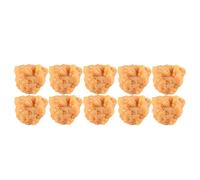 TOBBOMEY 10Pcs Realistic Fried Chicken Nuggets Food Model Chicken Prop for Play Kitchen Pretend Play Food Display Novelty Desktop Decor