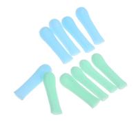 TOBBOMEY 10pcs Silicone Ear Spoon Covers Replacement Sleeves for Visible Ear Wax Cleaner in Blue and Green