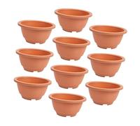 TOBBOMEY 10pcs Small Plastic Succulent Plant Pots with Air Permeability Easy-clean Gardening Flower Nursery Containers for Indoor and Outdoor Use Gift for Plant Lovers