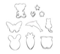 TOBBOMEY 10pcs Stainless Steel Cookie Cutters Set Rabbit Head Shape Baking Molds for Party Food Safe Cake and Cookie Mold Kit Easy to Clean Rust