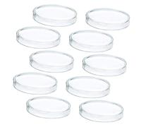 TOBBOMEY 10Pcs Transparent Plastic Petri Dishes with Covers for Cell Tissue Culture Laboratory Experiments Scientific Lab Accessories
