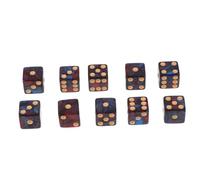 TOBBOMEY 10pcs Two Color Acrylic Dice Multi Sided Solid Dice for Bar Party Ktv Games Teaching with Rounded Corners Lightweight