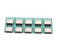 TOBBOMEY 10pcs USB C Connector Board DIY USB Type-c Female Receptacle Adapter with Pcb for Data Cable Transmission Compatible with Multiple Devices