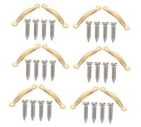 TOBBOMEY 12 Miniature Furniture Handles Set, 24 Vintage Style Round Drawer Pulls with 48 Screws, DIY Mini Cupboard and Dollhouse Accessories for Dollhouse Furniture Replacement