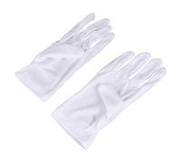 TOBBOMEY 12 Pairs Elastic Polyester Protective Moisturizing Gloves for Jewelry Store Use One Fits Comfortable Barrier for Cleaning Gardening Industrial and Manual Work White Non-slip Gloves
