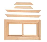 TOBBOMEY 12 Scale Mini Wooden Dollhouse Window Frame with Sliding Upper and Lower Panels, Playhouse Accessory for Doll Furniture and Home Decoration