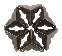 TOBBOMEY 12Pcs Antique Metal Box Corner Protectors Large Guards for Wooden Boxes Jewelry Cases Durable Safety Guards with Polished Burr Edges