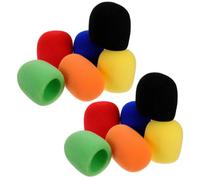 TOBBOMEY 12pcs Handheld Mic Windscreens Thickened Sponge Covers Multi-Color Microphone Sleeve Disposable Stage Mic Protective Covers for KTV Karaoke and Live Performance