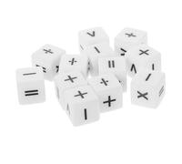 TOBBOMEY 12pcs Mathematics Sign Dice Educational Arithmetic Calculation Game Props for Classroom Use Fun Learning Tool for Enhancing Addition Subtraction Multiplication Division Skills