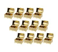 TOBBOMEY 12PCS Mini Pirate Treasure Chests Party Favors Plastic Candy Boxes for Birthday Halloween Theme Decorative Jewelry Storage