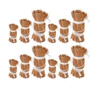 TOBBOMEY 12pcs Miniature Haystack Decor for Dollhouse and Garden Scenery Handmade Grass Material Faux Hay Bales DIY Sand Table Props Realistic Hay Dollhouse Accessories