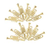 TOBBOMEY 12pcs Miniature Saxophone and Plastic Trumpet Musical Instrument Models for Christmas Tree Decorations, Diy Holiday Wreath Accessories, 7.5cm Size Suitable for Dollhouse and Festive Ornament
