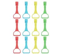 TOBBOMEY 12pcs Pull Up Rings for Multi-Color Plastic Walking Helper Circles Safety-Enhancing Hanging Rings for Standing Training and Independent Movement Support in Playpens and Cribs