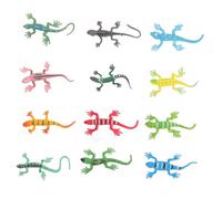 TOBBOMEY 12pcs Realistic Lizard Figurine Educational Reptile Animal Models for Sensory Development Fine Motor Skills Enhancing Colorful Plastic Simulation for Scientific Exploration