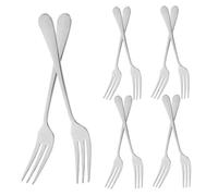 TOBBOMEY 12pcs Stainless Steel Fruit Forks Mini Appetizer Forks for Home Restaurant Snack with Sleek Modern Design
