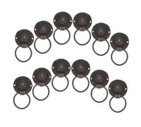 TOBBOMEY 12PCS Vintage Ring Pull Handles Zinc Alloy Retro Drawer Knobs Antique Cupboard Cabinet Wardrobe Hardware European Style Scratch Resistant Finish