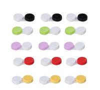 TOBBOMEY 15PC Double Boxes with Storage Jar Mixed Colors Contact Case for Secure Left Right Eye Use Ophthalmologist Recommended Replacement Every Months