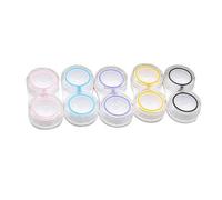 TOBBOMEY 15PCS Double Lens Storage Box Set Transparent Clamshell Holder Case with Portable Compact Design for Travel and Daily Use