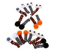 TOBBOMEY 16pcs Halloween Cat Coil Soft Plush Eyeball Springs Interactive Indoor Kitten Chewing Swatting Hunting Exercise Enrichment Boredom Relief