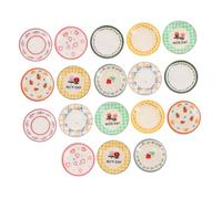TOBBOMEY 18pcs Miniature Dollhouse Plates with Delicate Patterns Realistic Scale Mini Food Trays for Tiny Kitchen Accessories Mixed Style Tableware for Pretend Play and Creative