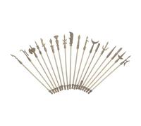 TOBBOMEY 18pcs Miniature Zinc Alloy Arms Models Set for Learning and Cognitive Play, Metal Ancient Decorations, Mini Metal Photo Props for Educational