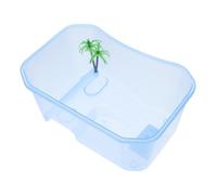 TOBBOMEY 1pc Mini Turtle Tank for Pet Reptiles Amphibian Reptile Living Box Transparent Design for Turtles Frogs
