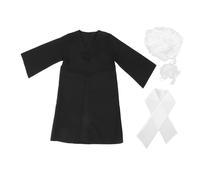 TOBBOMEY 1set Boys and Girls Judge Costume Set Wig Role Play Outfit for Themed Parties and School Plays for Halloween and Career Exploration Suitable for Height