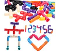 TOBBOMEY 1Set Interlocking Pipe Educational DIY for Stacking Blocks for and Imaginative Play for Birthdays and Daily Fun