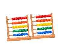 TOBBOMEY 2 Pcs Beech Wood Abacus for Preschool Learning Educational Traditional Chinese Counting Frame Enhances Hand-eye Coordination and Concentration Safe Math Tool