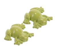 TOBBOMEY 2 pcs Frog Shape Single Hole Cabinet Knobs Metal Drawer Pulls Cute Cartoon Style Small Decorative Handles for Wardrobe Dresser Cupboard