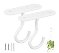TOBBOMEY 2 Pcs Heavy Duty Iron Ceiling Hooks for Plants Strong Load Capacity Indoor Hanging Brackets for Bird Feeders Wind Chimes and Wall Decoration with Smooth Surface and Sleek Design
