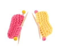 TOBBOMEY 2 Pcs Mini Knitted Woolen Dollhouse Accessories Set, Handmade Tiny Crochet Knit Hats in Watermelon Yellow, Decorative Miniatures for Dollhouse, and Craft Ornaments