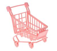 TOBBOMEY 2 Pcs Mini Shopping Cart Set PVC Simulation Trolley for Dolls Storage and Playtime Fun Random Color for Creative Imaginative Play Random Color