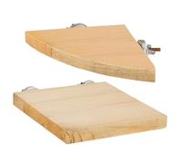 TOBBOMEY 2 Pcs Wooden Bird Perches Flat Surface Natural Wood Platforms for Budgies Parrots Conures Cage Accessories Safe Non-toxic Sturdy Stands for Pet Birds