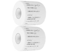TOBBOMEY 2 Rolls Creative Mathematical Formula Toilet Paper Novelty Printed Tissue for Bathroom Fun Patterned Bathroom Supplies Lightweight Portable Dinner Tissue for Home and Travel
